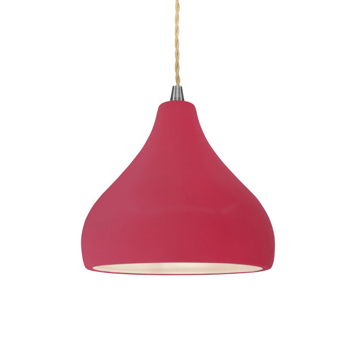 Justice Designs - CER-6560-CRSE-NCKL-BEIG-TWST - One Light Pendant - Radiance - Cerise