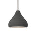 Justice Designs - CER-6560-GRY-NCKL-RIGID - One Light Pendant - Radiance - Gloss Grey