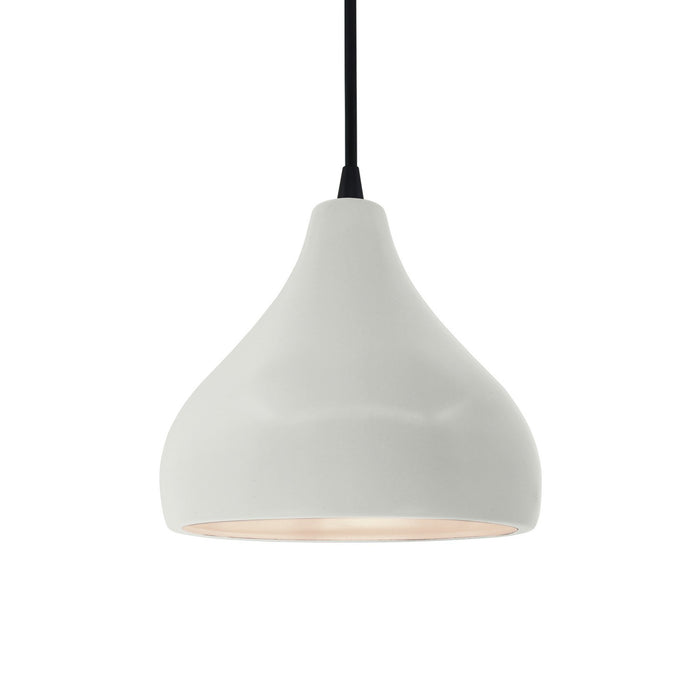 Justice Designs - CER-6560-MAT-MBLK-BKCD - One Light Pendant - Radiance - Matte White