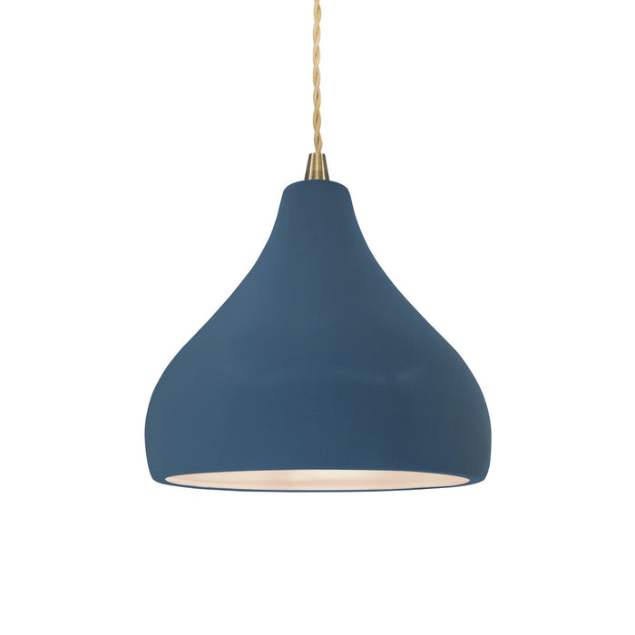 Justice Designs - CER-6560-MDMT-ABRS-BEIG-TWST - One Light Pendant - Radiance - Midnight Sky w/ Matte White