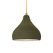 Justice Designs - CER-6560-MGRN-ABRS-BEIG-TWST - One Light Pendant - Radiance - Matte Green