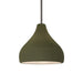 Justice Designs - CER-6560-MGRN-NCKL-RIGID - One Light Pendant - Radiance - Matte Green