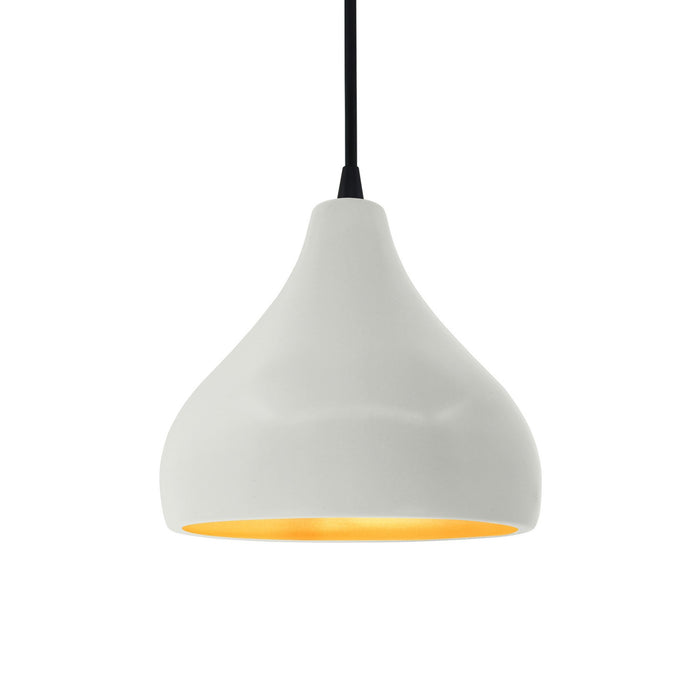 Justice Designs - CER-6560-MTGD-MBLK-BKCD - One Light Pendant - Radiance - Matte White w/ Champagne Gold