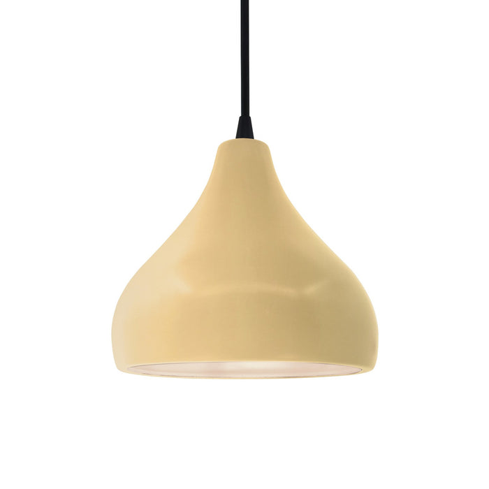 Justice Designs - CER-6560-MYLW-MBLK-BKCD - One Light Pendant - Radiance - Muted Yellow