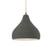 Justice Designs - CER-6560-PWGN-ABRS-BEIG-TWST - One Light Pendant - Radiance - Pewter Green