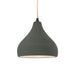 Justice Designs - CER-6560-PWGN-MBLK-BEIG-TWST - One Light Pendant - Radiance - Pewter Green