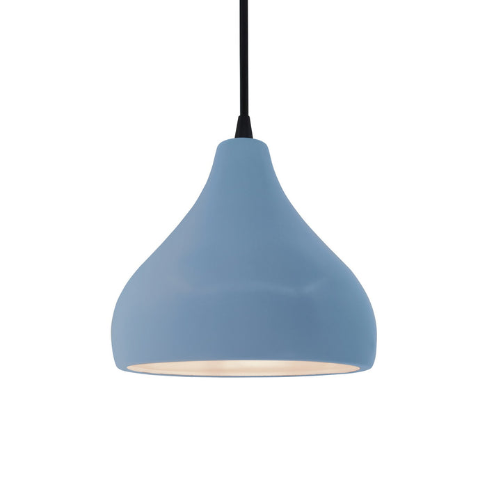 Justice Designs - CER-6560-SKBL-MBLK-BKCD - One Light Pendant - Radiance - Sky Blue