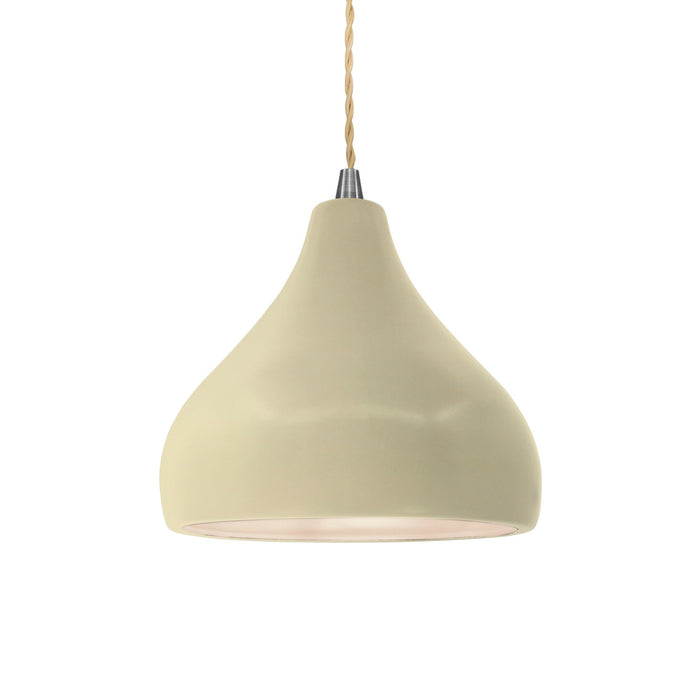 Justice Designs - CER-6560-VAN-NCKL-BEIG-TWST - One Light Pendant - Radiance - Vanilla (Gloss)