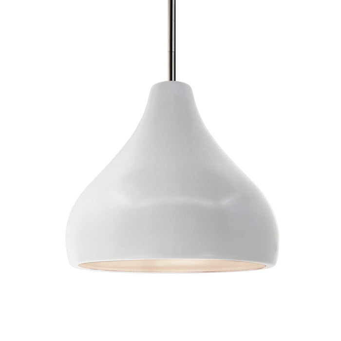 Justice Designs - CER-6563-BIS-NCKL-RIGID - One Light Pendant - Radiance - Bisque