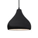 Justice Designs - CER-6563-BKMT-MBLK-BKCD - One Light Pendant - Radiance - Gloss Black w/ Matte White