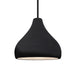 Justice Designs - CER-6563-BKMT-MBLK-RIGID - One Light Pendant - Radiance - Gloss Black w/ Matte White