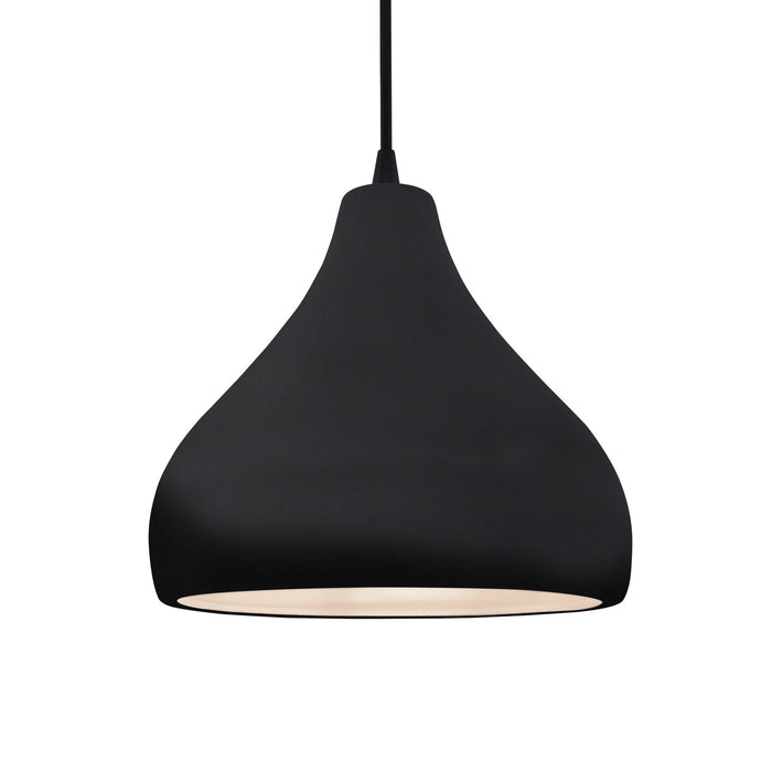 Justice Designs - CER-6563-BLK-MBLK-BKCD - One Light Pendant - Radiance - Gloss Black