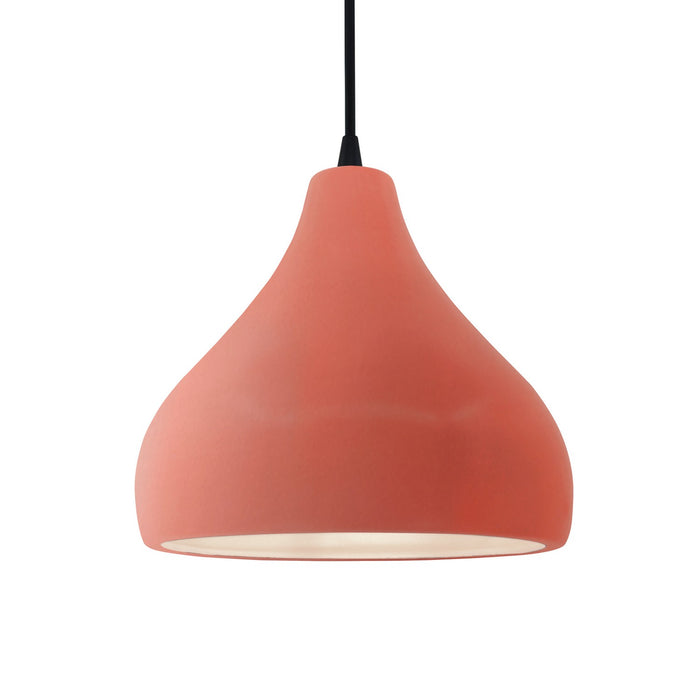 Justice Designs - CER-6563-BSH-MBLK-BKCD - One Light Pendant - Radiance - Gloss Blush