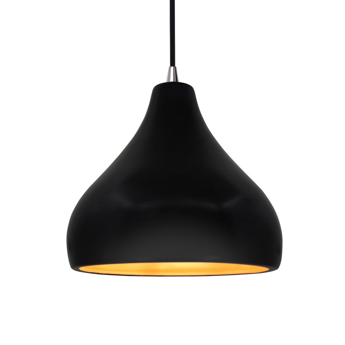 Justice Designs - CER-6563-CBGD-NCKL-BKCD - One Light Pendant - Radiance - Carbon Matte Black w/ Champagne Gold