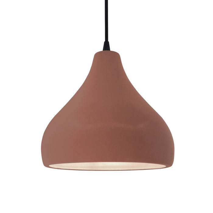 Justice Designs - CER-6563-CLAY-MBLK-BKCD - One Light Pendant - Radiance - Canyon Clay