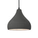 Justice Designs - CER-6563-GRY-MBLK-BKCD - One Light Pendant - Radiance - Gloss Grey