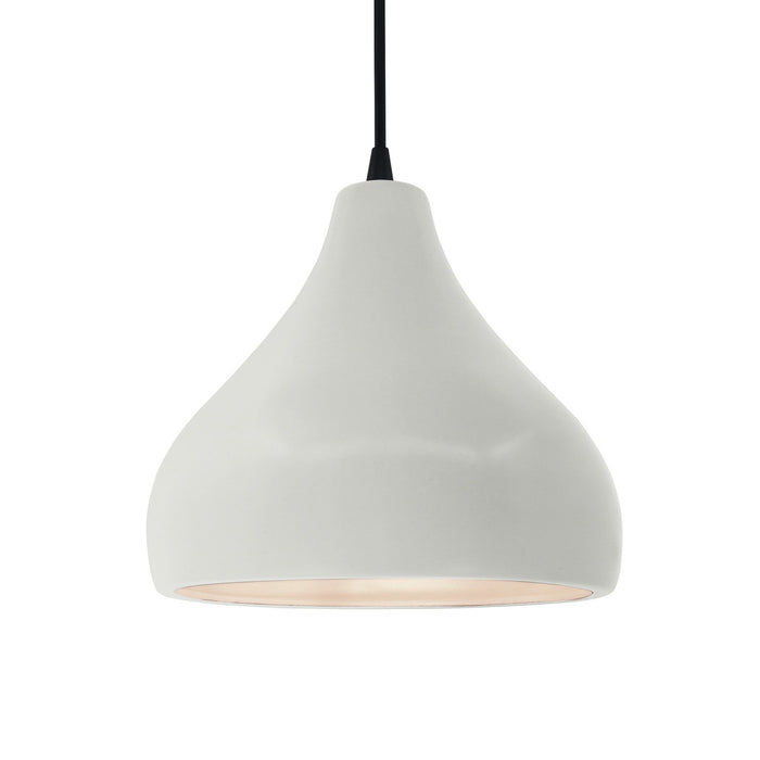 Justice Designs - CER-6563-MAT-MBLK-BKCD - One Light Pendant - Radiance - Matte White