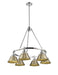 Golden - 3306-6 CH-AB - Six Light Chandelier - Orwell - Chrome