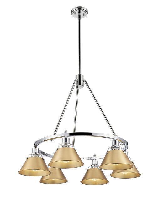 Golden - 3306-6 CH-BCB - Six Light Chandelier - Orwell - Chrome