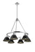 Golden - 3306-6 CH-BLK - Six Light Chandelier - Orwell - Chrome