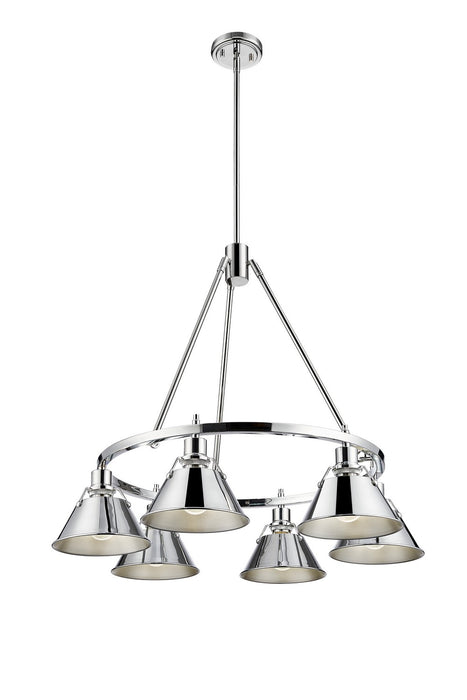 Golden - 3306-6 CH-CH - Six Light Chandelier - Orwell - Chrome