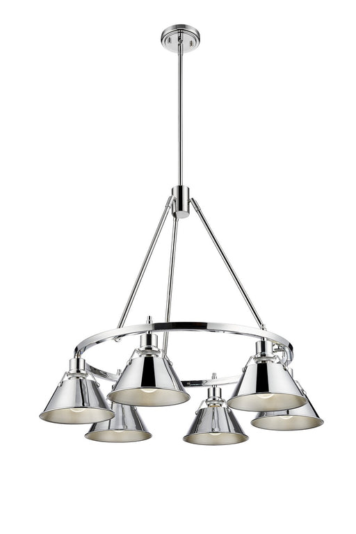 Golden - 3306-6 CH-CH - Six Light Chandelier - Orwell - Chrome