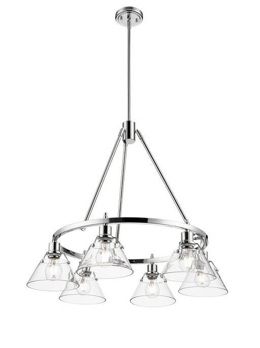 Golden - 3306-6 CH-CLR - Six Light Chandelier - Orwell - Chrome