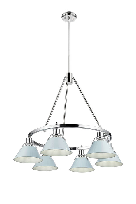 Golden - 3306-6 CH-DB - Six Light Chandelier - Orwell - Chrome