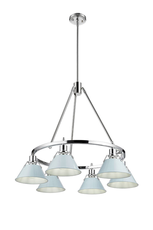 Golden - 3306-6 CH-DB - Six Light Chandelier - Orwell - Chrome