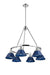 Golden - 3306-6 CH-NVY - Six Light Chandelier - Orwell - Chrome