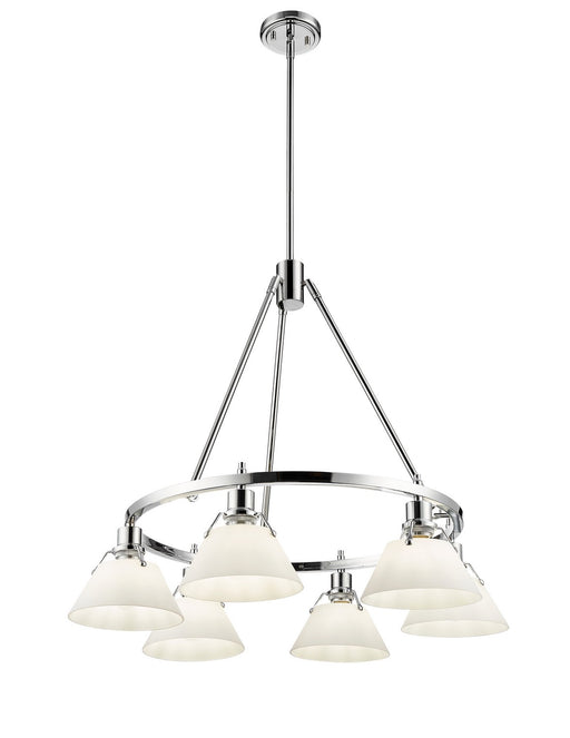 Golden - 3306-6 CH-OP - Six Light Chandelier - Orwell - Chrome