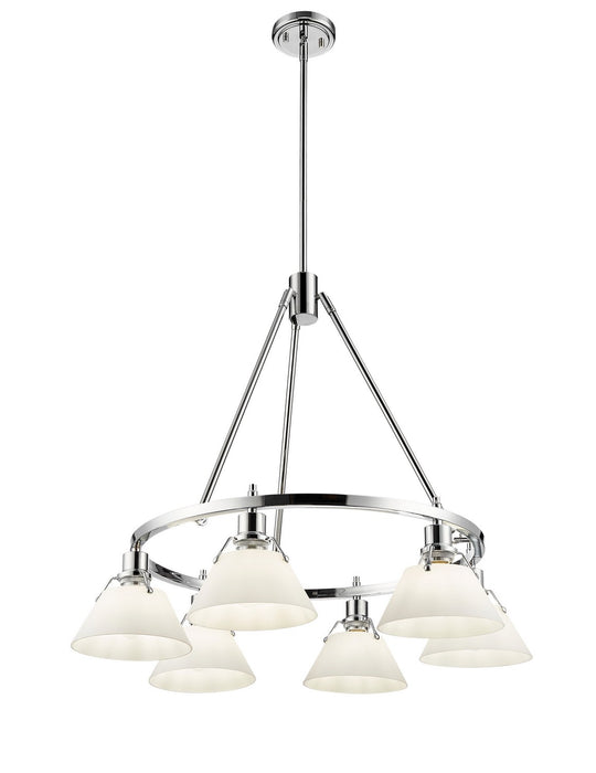 Golden - 3306-6 CH-OP - Six Light Chandelier - Orwell - Chrome