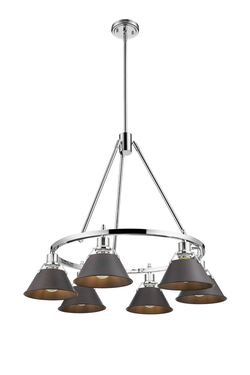 Golden - 3306-6 CH-RBZ - Six Light Chandelier - Orwell - Chrome