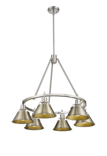 Orwell Six Light Chandelier Pewter