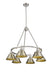 Golden - 3306-6 PW-AB - Six Light Chandelier - Orwell - Pewter