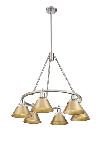 Orwell Six Light Chandelier Pewter