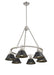 Golden - 3306-6 PW-BLK - Six Light Chandelier - Orwell - Pewter