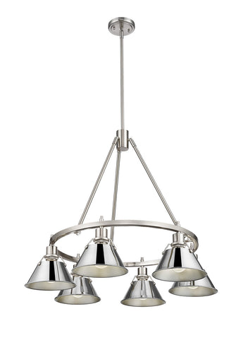 Orwell Six Light Chandelier Pewter