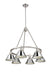 Golden - 3306-6 PW-CH - Six Light Chandelier - Orwell - Pewter
