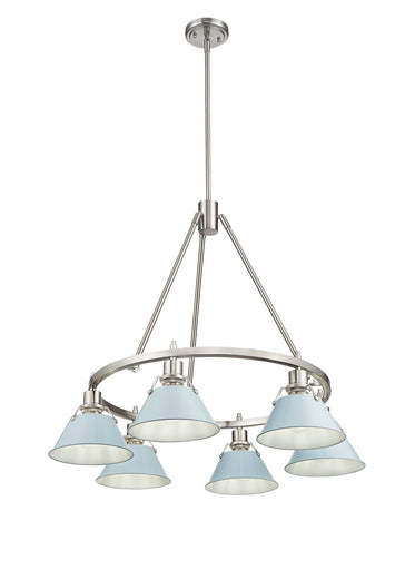 Orwell Six Light Chandelier Pewter