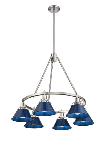 Orwell Six Light Chandelier Pewter