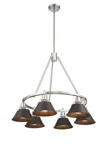 Orwell Six Light Chandelier Pewter