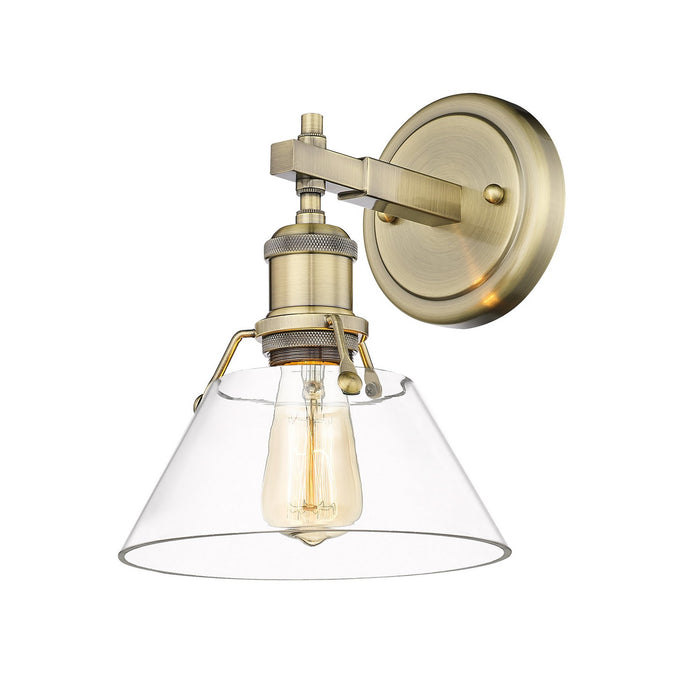 Golden - 3306-BA1 AB-CLR - One Light Bath Vanity - Orwell - Aged Brass