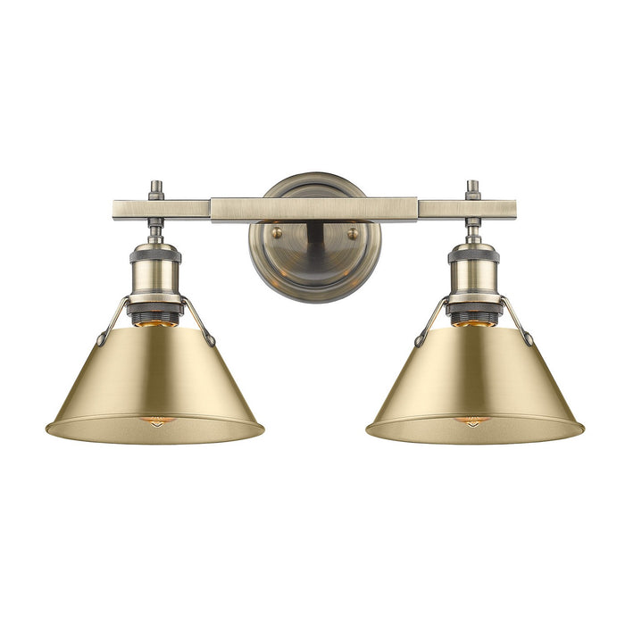 Golden - 3306-BA2 AB-BCB - Two Light Bath Vanity - Orwell - Aged Brass