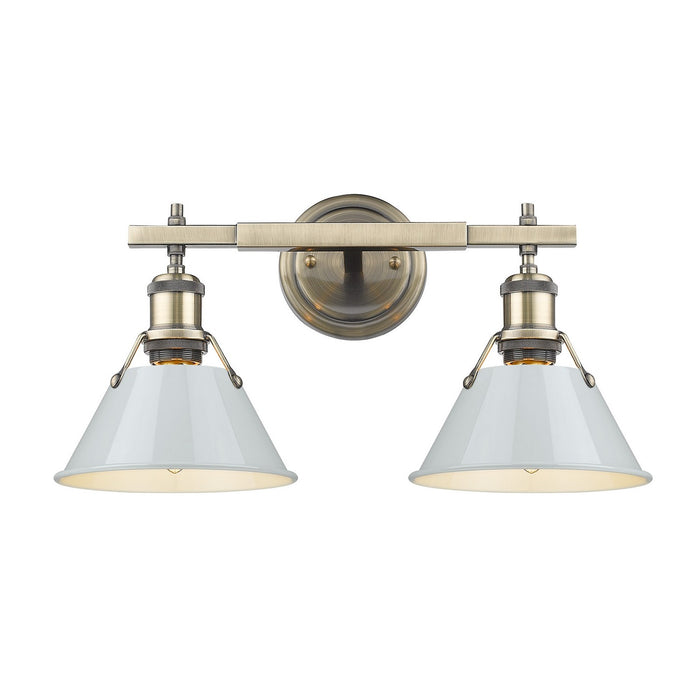 Golden - 3306-BA2 AB-DB - Two Light Bath Vanity - Orwell - Aged Brass