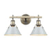 Golden - 3306-BA2 AB-DB - Two Light Bath Vanity - Orwell - Aged Brass