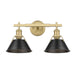 Golden - 3306-BA2 BCB-BLK - Two Light Bath Vanity - Orwell - Brushed Champagne Bronze