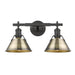 Golden - 3306-BA2 BLK-AB - Two Light Bath Vanity - Orwell - Matte Black