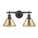 Golden - 3306-BA2 BLK-BCB - Two Light Bath Vanity - Orwell - Matte Black