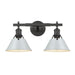 Golden - 3306-BA2 BLK-DB - Two Light Bath Vanity - Orwell - Matte Black